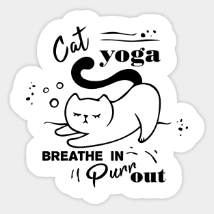 Funny cat yoga quote Sticker